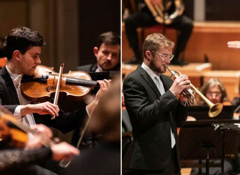 Violist Asher Zaccardelli and trumpeter Jason Lewis